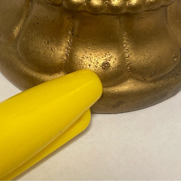 Vintage gold cherub figurine winged angel boy playing instrument small statue - Picture 14 of 15